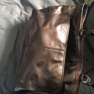 Metallic Shoulder Coach Bag